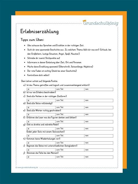 Erlebniserzählung Erlebniserzählung Aufsatz schreiben