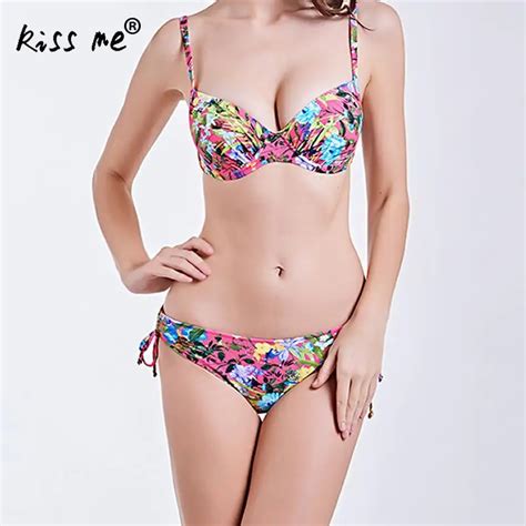 Drawstring Sexy Bikini 2018 Women Swimsuit Bathing Suit Printed Ladys