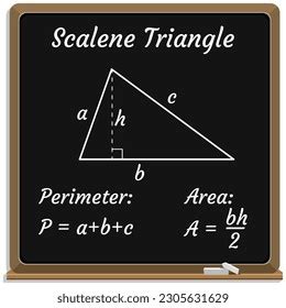 Area Perimeter Formulas Perimeter Area Scalene Stock Vector (Royalty ...