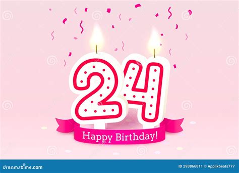 Happy Birthday Years 24 Anniversary Of The Birthday Candle In The