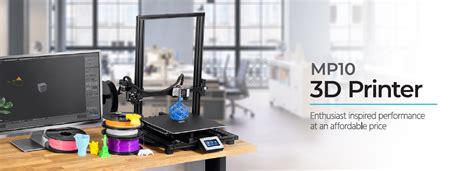 Monoprice MP10 3D Printer Black With 300 X 300 Mm Magnetic Heated