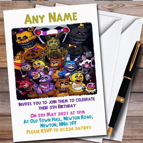 Fnaf Five Nights At Freddys Personalised Childrens Birthday Party