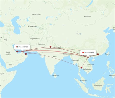 All Flight Routes From Dubai To Hanoi Dxb To Han Flight Routes