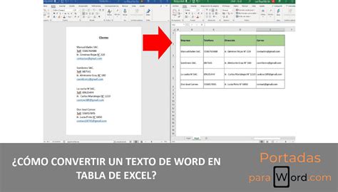 ¿cómo Convertir Un Texto De Word En Tabla De Excel Portadas Para Word