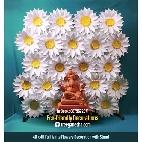 Ganpati Decoration Eco Friendly Ganpati Decorations Flower Decoration Paper Decoration