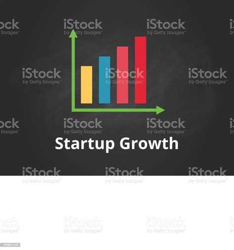 Startup Growth Chart Illustration With Colourful Bar White Text And