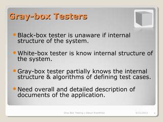 Gray Box Testing PPT