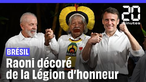 Brésil Macron remet la Légion d honneur au leader indigène Raoni