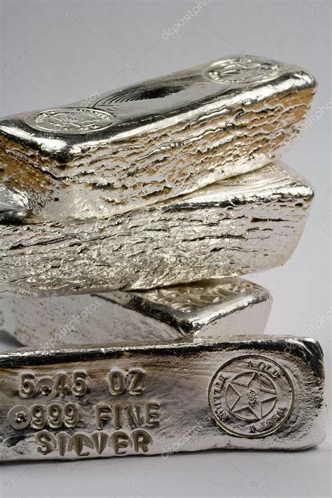 Stamped Silver Bullion Bars - Poured Ingots Stock Photo by ...