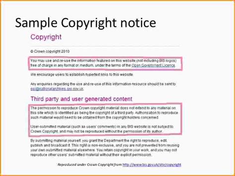 Copyright Notice Format Template Business