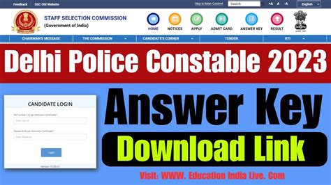 Delhi Police Answer Key Link