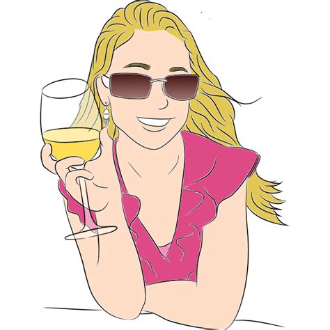 Woman Tasting Wine Vector Clip Art Free SVG