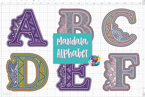 Mandala Alphabet SVG