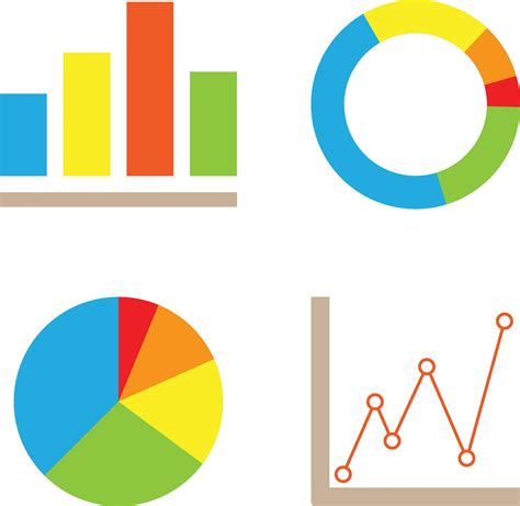 A Set Of Colorful Graphs And Charts Vector Art At Vecteezy