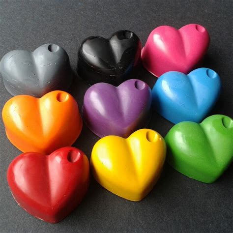 Love Heart Shaped Crayons Heart Crayons Shape Crayons Etsy