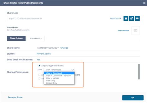 Public Share Permissions For Folders Filecloud Docs