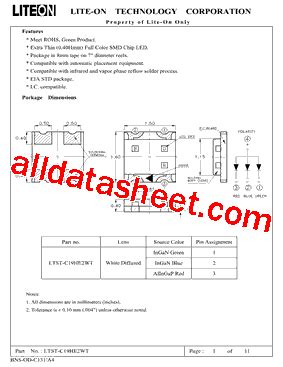 Ltst C He Wt Datasheet Pdf Lite On Technology Corporation