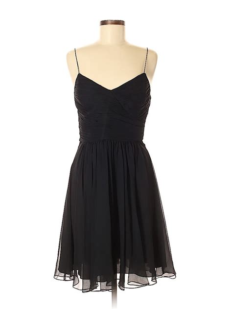 Rebecca Taylor 100 Silk Solid Black Cocktail Dress Size 6 80 Off