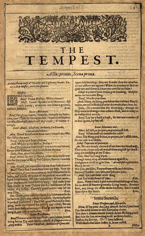 The Tempest My Favorite Shakespeare Work First Folio Shakespeare