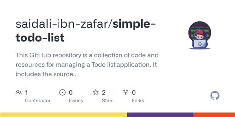 Github Saidali Ibn Zafar Simple Todo List This Github Repository Is