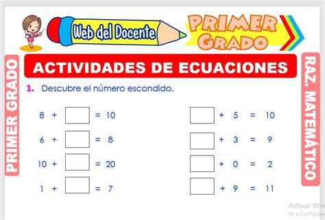 Ejercicios De Ecuaciones Para Ni Os De Tercer Grado De Primaria