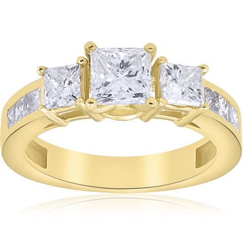 Pompeii 2 1 2 Ct Princess Cut Diamond Engagement Ring 14k Yellow Gold