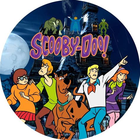 painel redondo tecido sublimado  scooby doo frd  felicita