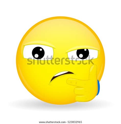 Doubting Emoji Emotion Distrust Suspecting Emoticon Stock Vektor