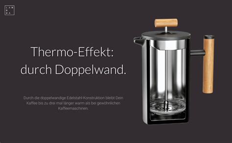 Amazon De Lambda Coffee Thermo French Press I 1 Liter 5 Tassen I 3