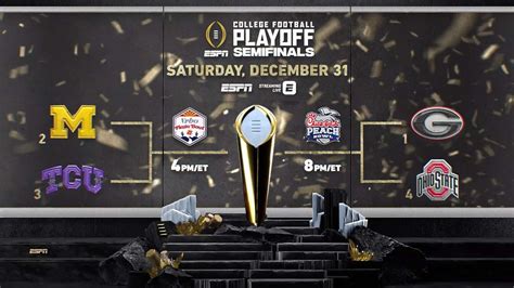 Can You Stream The 2022 College Football Playoff Bowl Games On Espn