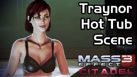 Mass Effect 3 Citadel DLC Traynor Hot Tub Scene Female Shepard