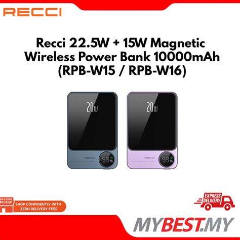 Recci Rpb W Rpb W W W Magnetic Wireless Power Bank