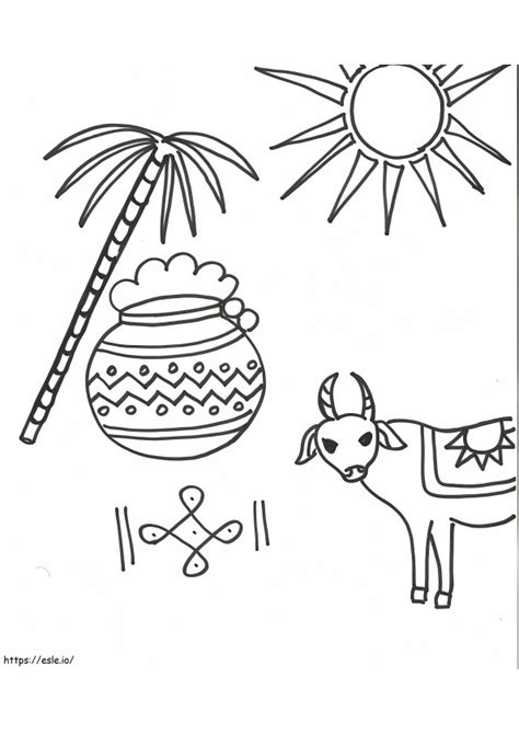 Pongal coloring page