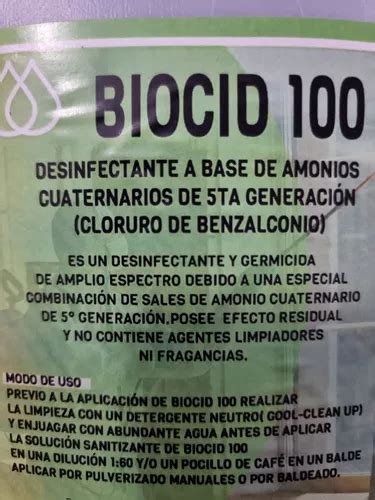 Desinfectante A Base De Amonio Cuaternario 5ta Generacion 5l En Venta