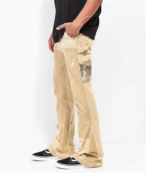 Eptm Camo Pocket Khaki Flare Pants