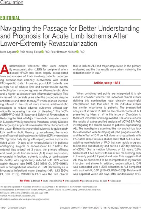 Navigating The Passage For Better Understanding And Prognosis For Acute