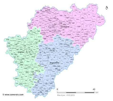 Carte Des Nouveaux Arrondissements De La Charente Avec Villes Et Communes