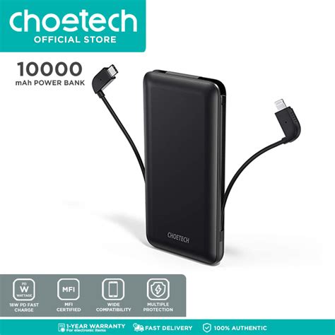 Choetech 10000mah Usb C Power Bank Certified Portable Charger Pd 18w