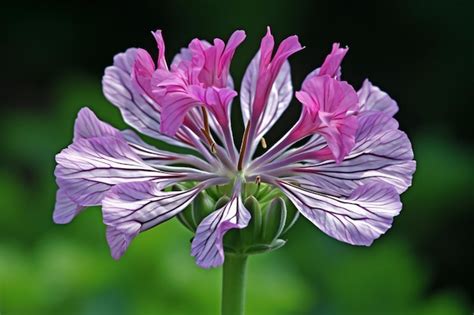 Premium Photo Beautiful Purple Geranium Flower In The Garden Close Up