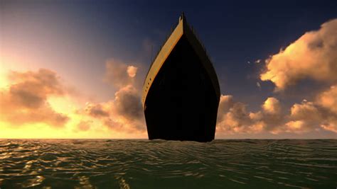 Ocean Liner Titanic On Calm Seas With Sunset Stock Footage Video ...