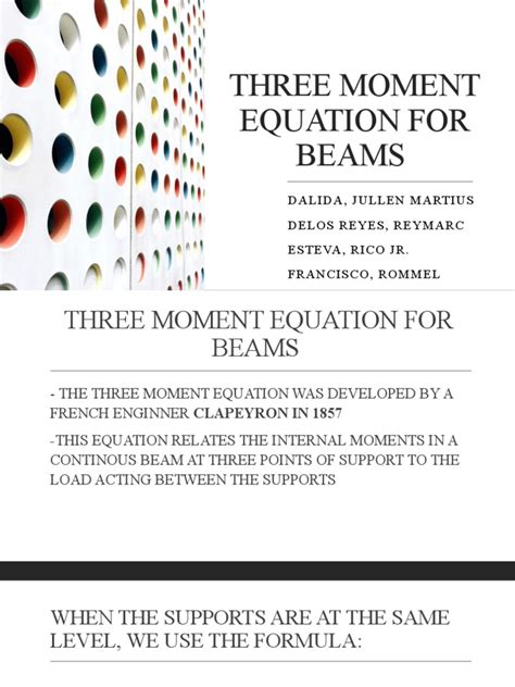 Three Moment Equation For Beams Pdf Bending Beam Structure