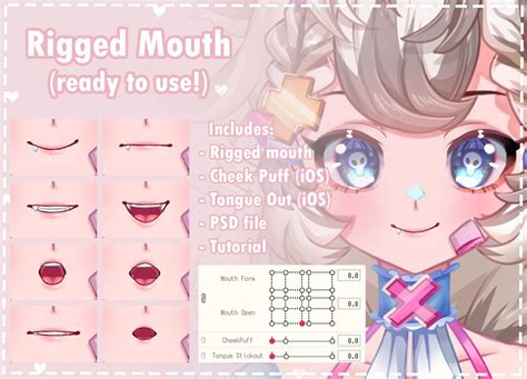 Rigged Mouth Asset For Live2d Vtuber Facerig Anime Character Models