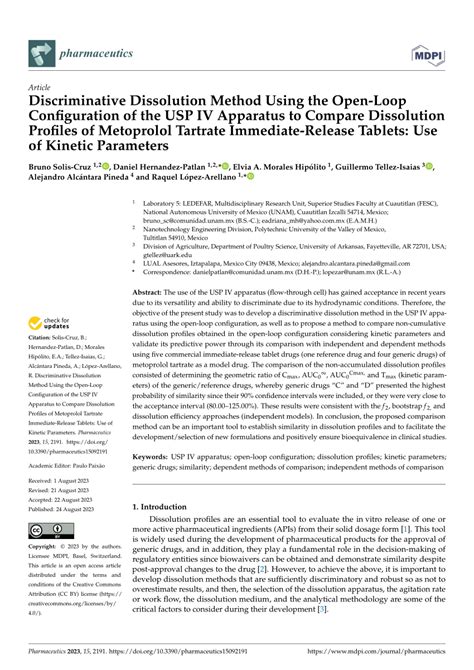 PDF Discriminative Dissolution Method Using The Open Loop