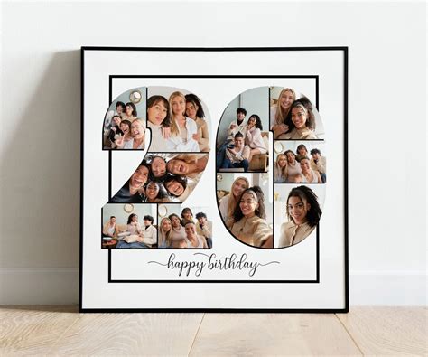 20 Happy Birthday Photo Collage Canva Template Printable Personalized