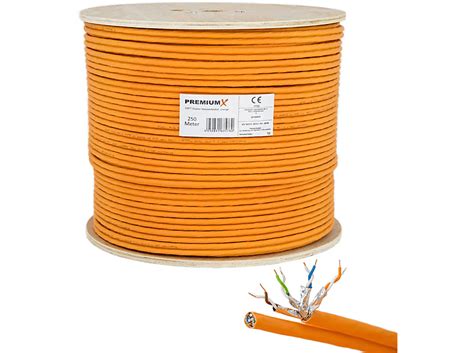 PREMIUMX 250m CAT 7 Netzwerkkabel Duplex LAN Kabel Ethernet Datenkabel