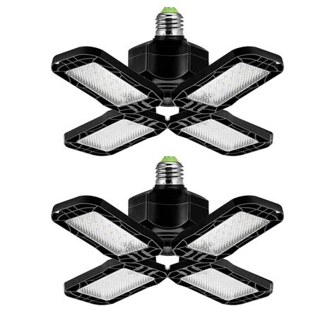 YANSUN 80 Watt Black Deformable Adjustable LED Garage Light Ceiling