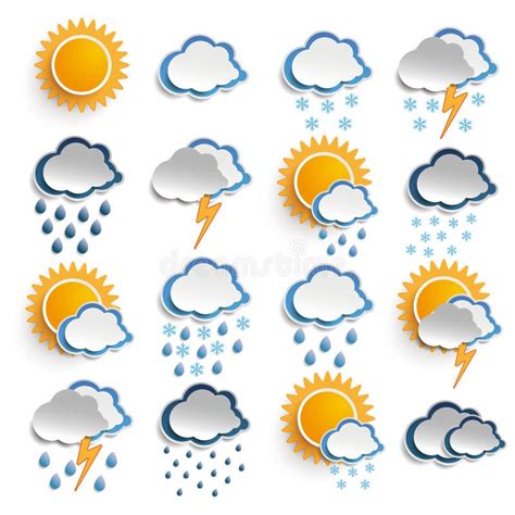 Weather Icons Stock Vector Illustration Of Flakes Buttons 103380