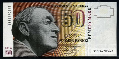 Finland 50 Finnish Markkaa banknote 1986 Alvar Aalto|World Banknotes ...