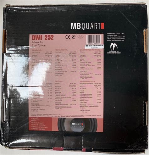 Mb Quart Dwi Dwi Dual Ohm Discus Series Subwoofer New Ebay