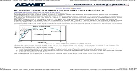 Determining Tensile Test Offset Yield Strengths Using Extensometer